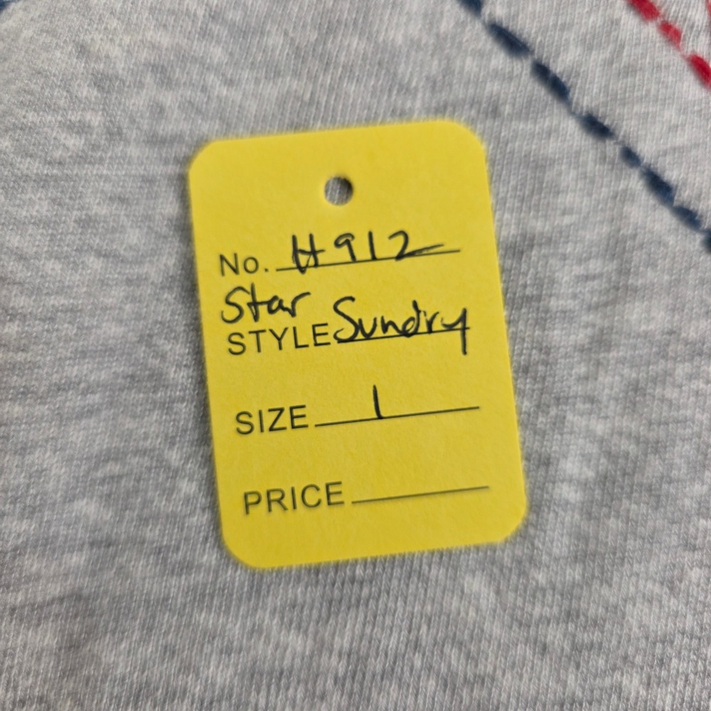 Sundry Womens Star Embroidered Lace Up Side Sweatshirt Gray Size 1 - Picture 6 of 6